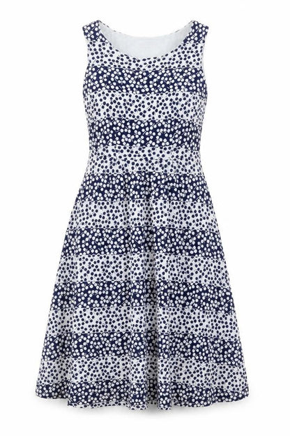 Boden Women Blue White UK 10 Fit & Flare Midi Floral Dress