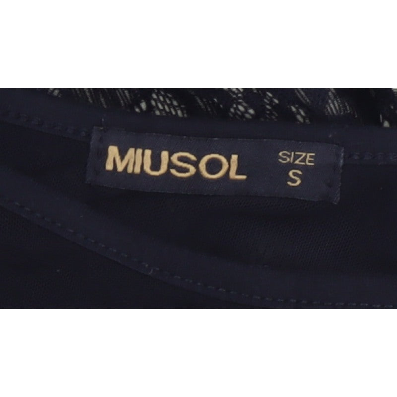 MIUSOL Women Black Lace Floral A-Line Long Formal Dress Size S