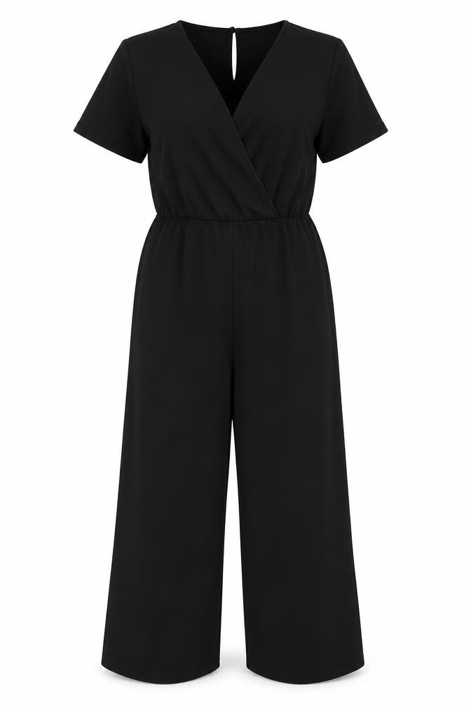 ASOS Design Curve Women’s Black UK 16 Wide-Leg Jumpsuit
