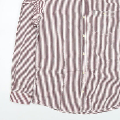 Next Men’s Red White Striped Button Down Cotton Shirt L