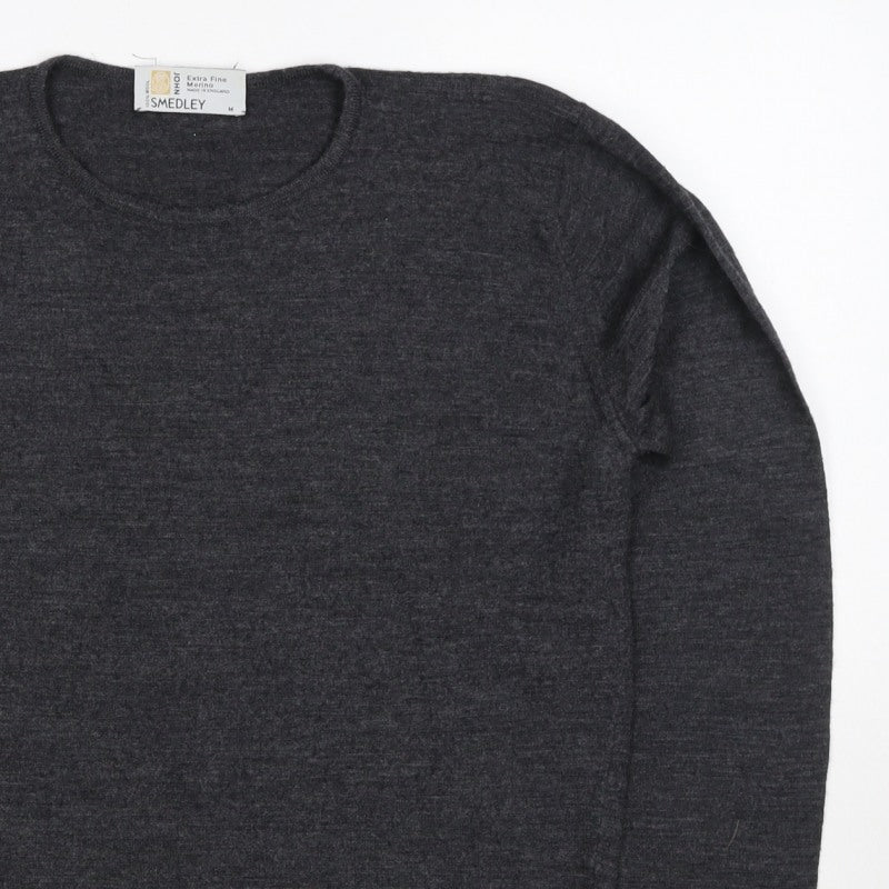 John Smedley Women Grey M Extra Fine Merino Wool Crew Neck Jumper