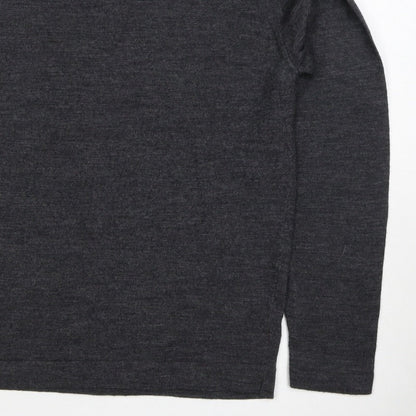John Smedley Women Grey M Extra Fine Merino Wool Crew Neck Jumper