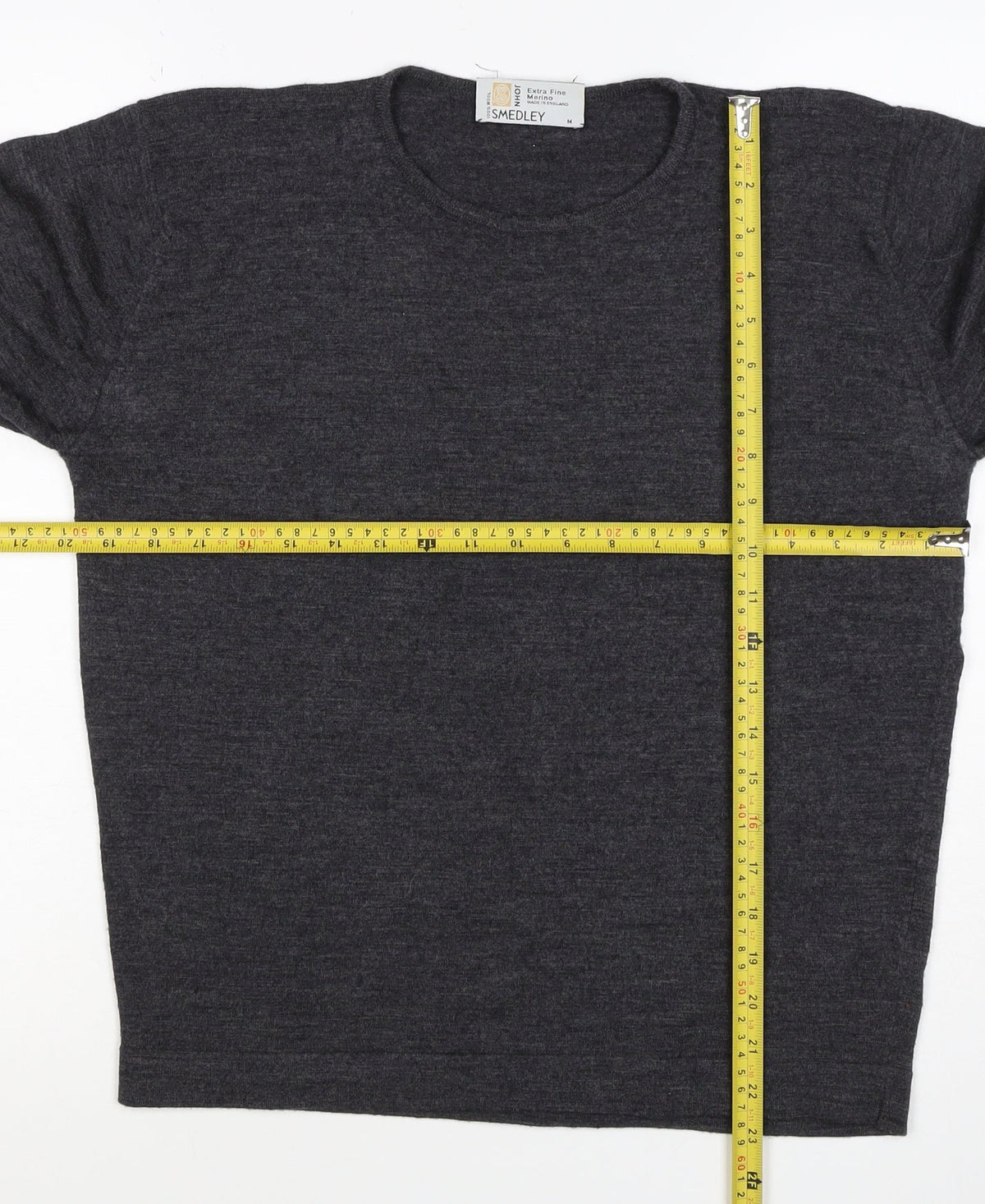 John Smedley Women Grey M Extra Fine Merino Wool Crew Neck Jumper