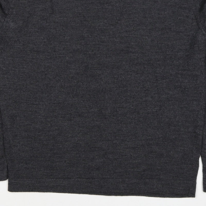 John Smedley Women Grey M Extra Fine Merino Wool Crew Neck Jumper