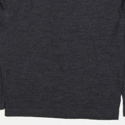 John Smedley Women Grey M Extra Fine Merino Wool Crew Neck Jumper