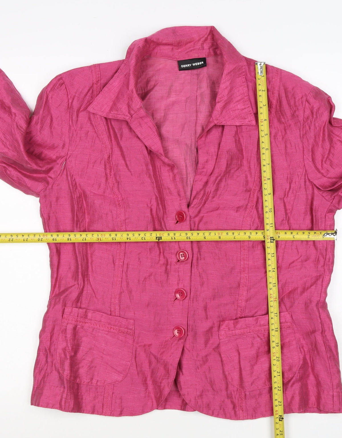 Gerry Weber Women’s Pink UK 16 Linen Blend 4 Button Blazer Jacket