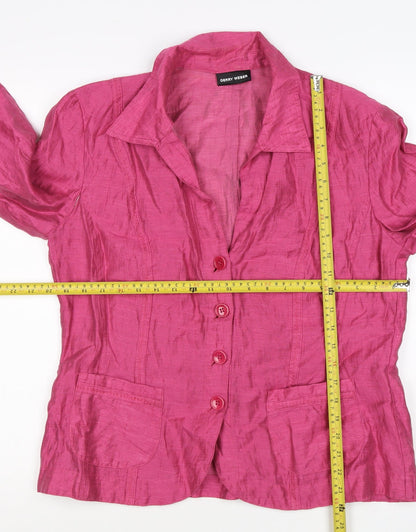Gerry Weber Women’s Pink UK 16 Linen Blend 4 Button Blazer Jacket