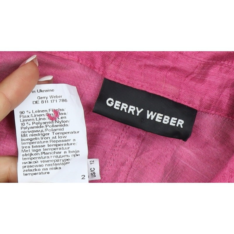 Gerry Weber Women’s Pink UK 16 Linen Blend 4 Button Blazer Jacket