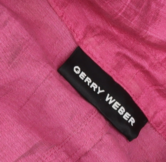 Gerry Weber Women’s Pink UK 16 Linen Blend 4 Button Blazer Jacket