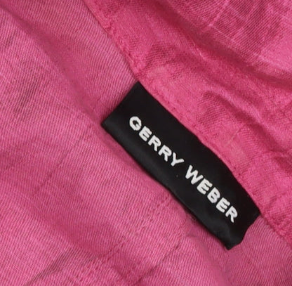 Gerry Weber Women’s Pink UK 16 Linen Blend 4 Button Blazer Jacket