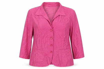 Gerry Weber Women’s Pink UK 16 Linen Blend 4 Button Blazer Jacket