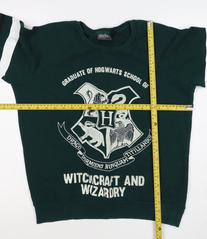 Harry Potter Women’s Green M Pullover Sweatshirt Hogwarts Graphic