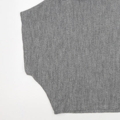 Apricot Women Grey S Sleeveless High Neck Knit Vest Jumper