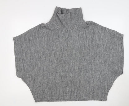 Apricot Women Grey S Sleeveless High Neck Knit Vest Jumper