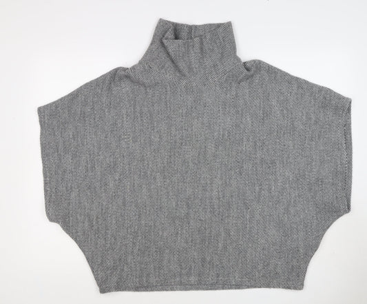 Apricot Women Grey S Sleeveless High Neck Knit Vest Jumper