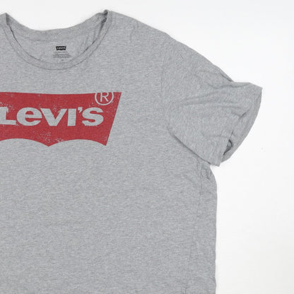 Levi's Men's Grey L Classic Logo Graphic Print Crew Neck T-Shirt