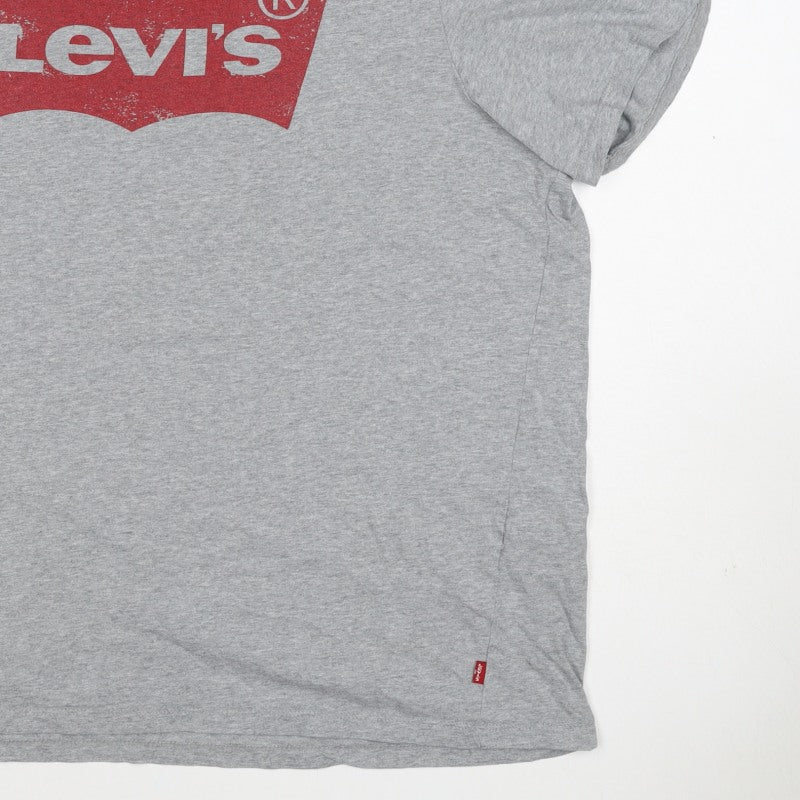 Levi's Men's Grey L Classic Logo Graphic Print Crew Neck T-Shirt
