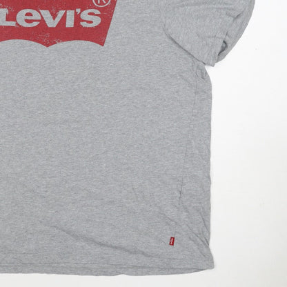 Levi's Men's Grey L Classic Logo Graphic Print Crew Neck T-Shirt