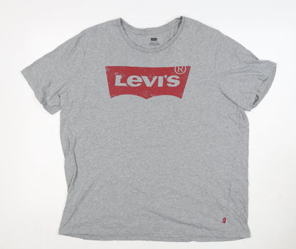 Levi's Men's Grey L Classic Logo Graphic Print Crew Neck T-Shirt