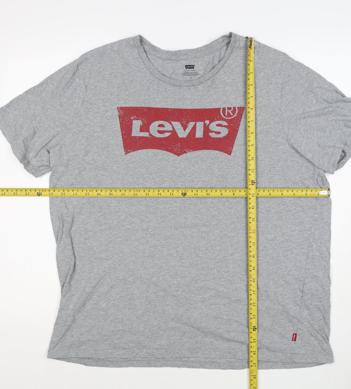 Levi's Men's Grey L Classic Logo Graphic Print Crew Neck T-Shirt