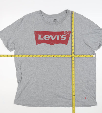 Levi's Men's Grey L Classic Logo Graphic Print Crew Neck T-Shirt