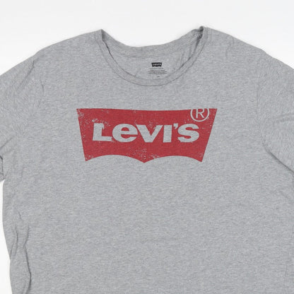 Levi's Men's Grey L Classic Logo Graphic Print Crew Neck T-Shirt