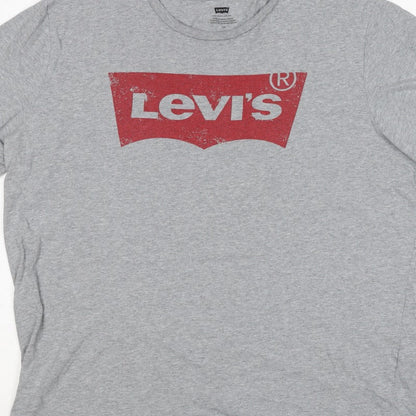 Levi's Men's Grey L Classic Logo Graphic Print Crew Neck T-Shirt