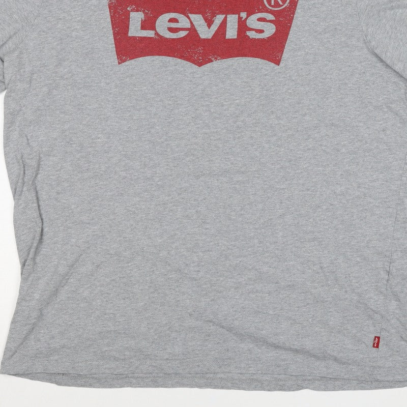 Levi's Men's Grey L Classic Logo Graphic Print Crew Neck T-Shirt