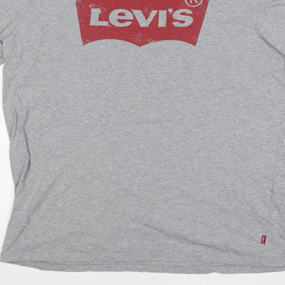 Levi's Men's Grey L Classic Logo Graphic Print Crew Neck T-Shirt