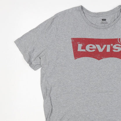 Levi's Men's Grey L Classic Logo Graphic Print Crew Neck T-Shirt