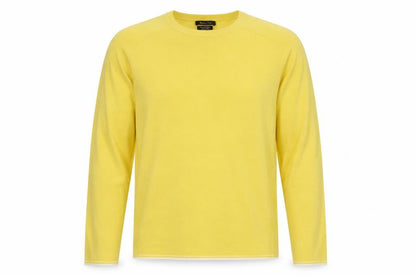 Massimo Dutti Men’s Yellow XL Cotton Crew Neck Knit Pullover Jumper