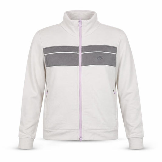 Nike Women’s Beige Grey Full Zip Sweatshirt Jacket Size M