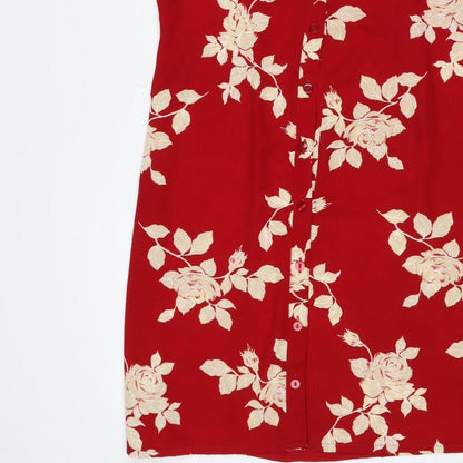 Marks and Spencer Women's Red Floral UK 14 Short Shirt Dress