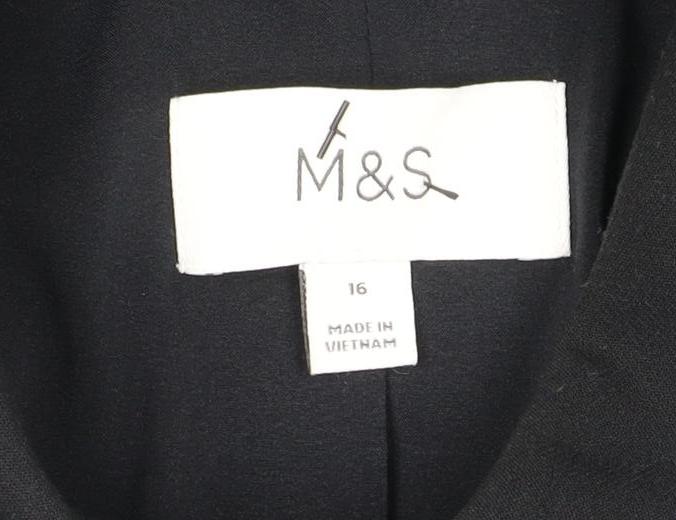 Marks and Spencer Women’s Black Size 16 Single-Breasted Suit Jacket