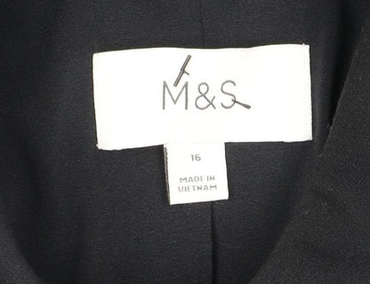 Marks and Spencer Women’s Black Size 16 Single-Breasted Suit Jacket