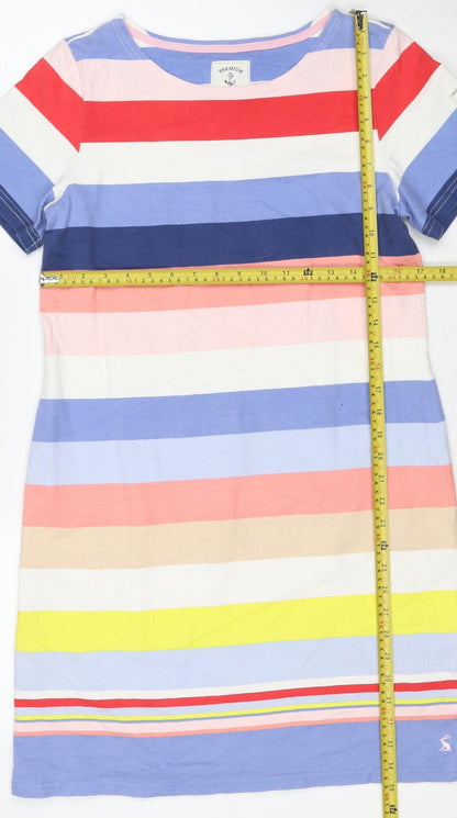 Joules Women Multicoloured Striped Cotton T-Shirt Dress UK 14