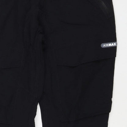 Nike Men Black L Air Max Tapered Jogger Track Pants Zip Pockets