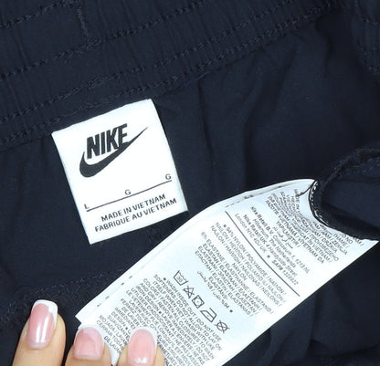 Nike Men Black L Air Max Tapered Jogger Track Pants Zip Pockets
