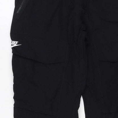 Nike Men Black L Air Max Tapered Jogger Track Pants Zip Pockets