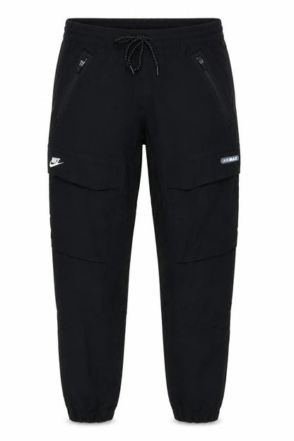 Nike Men Black L Air Max Tapered Jogger Track Pants Zip Pockets