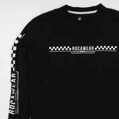 Rocawear Men’s Black M Racing Graphic Print Pullover Sweatshirt