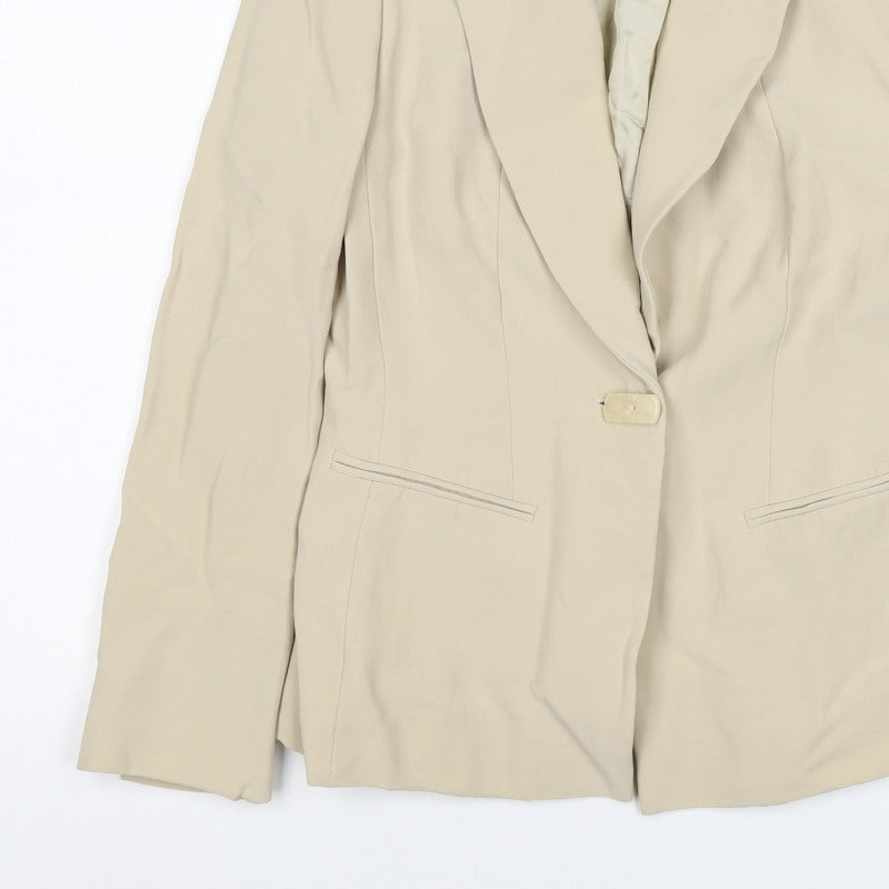 M&S Autograph Women’s Beige UK 10 Tailored One Button Blazer Jacket