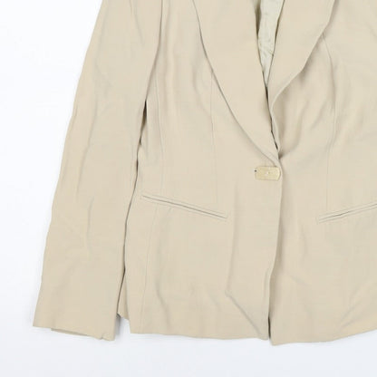 M&S Autograph Women’s Beige UK 10 Tailored One Button Blazer Jacket