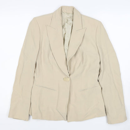 M&S Autograph Women’s Beige UK 10 Tailored One Button Blazer Jacket