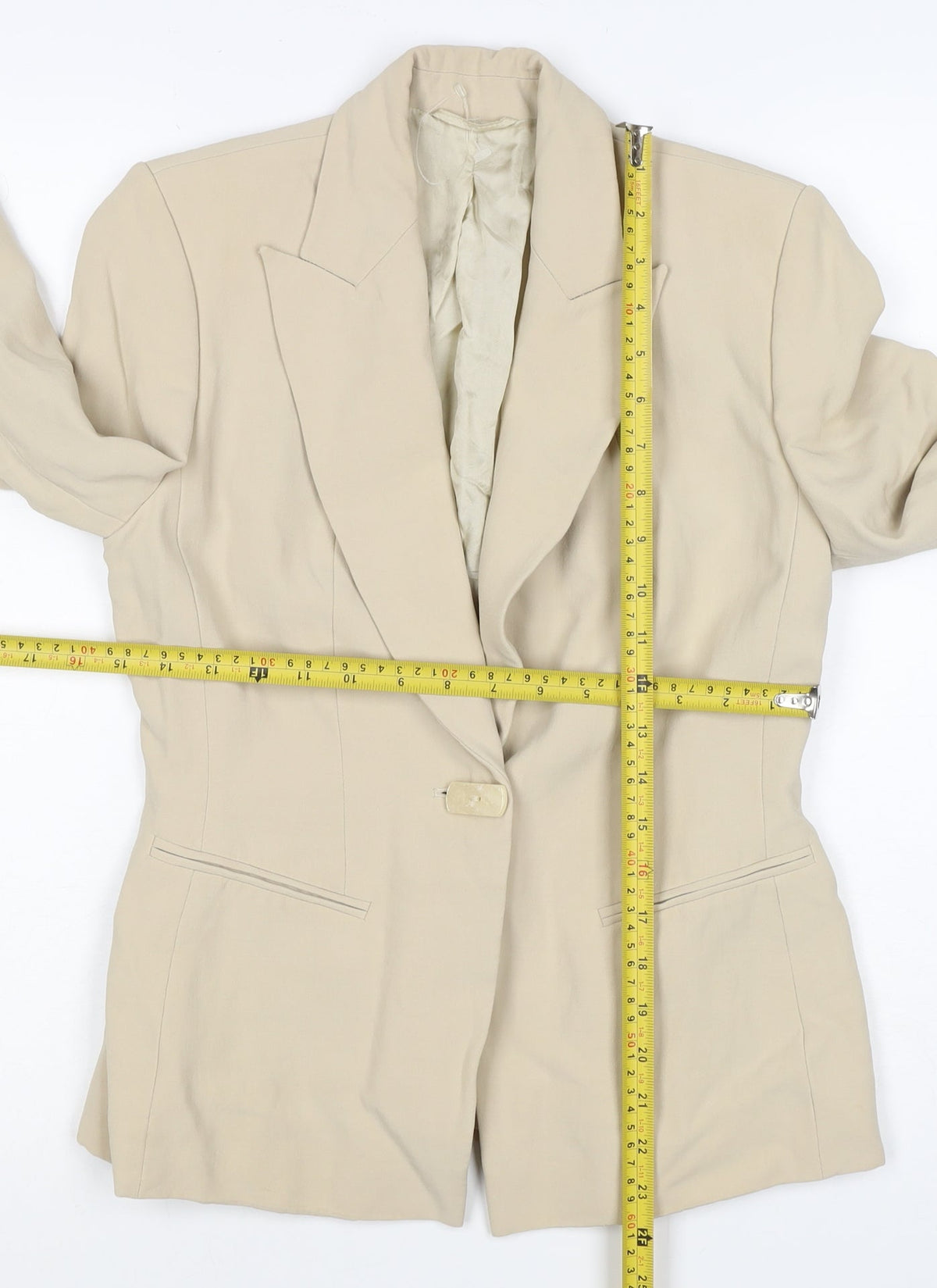 M&S Autograph Women’s Beige UK 10 Tailored One Button Blazer Jacket