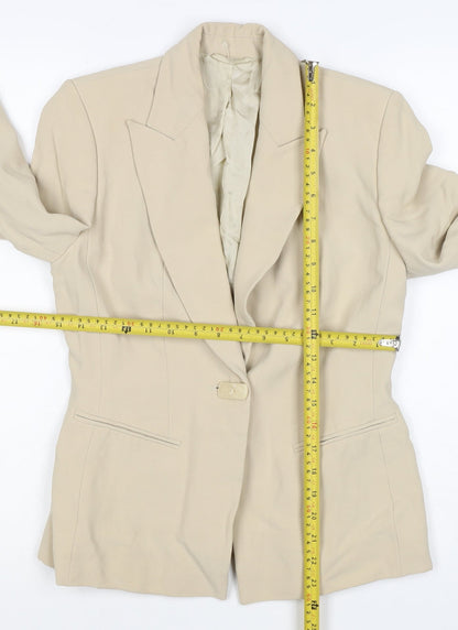 M&S Autograph Women’s Beige UK 10 Tailored One Button Blazer Jacket