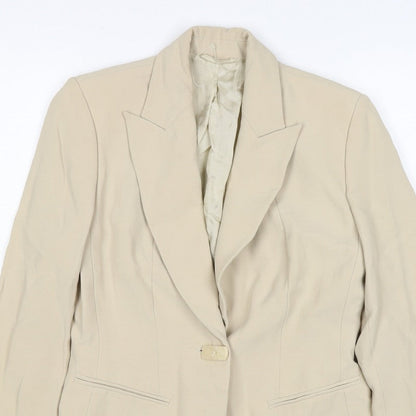 M&S Autograph Women’s Beige UK 10 Tailored One Button Blazer Jacket