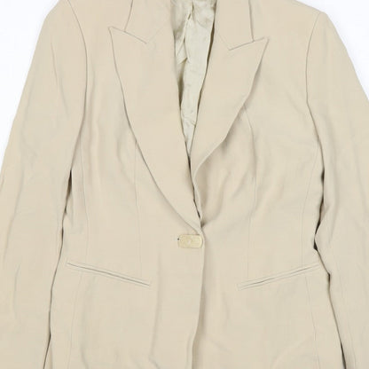 M&S Autograph Women’s Beige UK 10 Tailored One Button Blazer Jacket