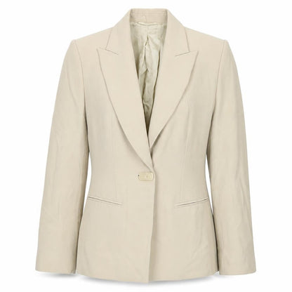 M&S Autograph Women’s Beige UK 10 Tailored One Button Blazer Jacket