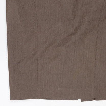 Next Women’s Brown UK 10 Pencil Knee Length Linen Blend Work Skirt